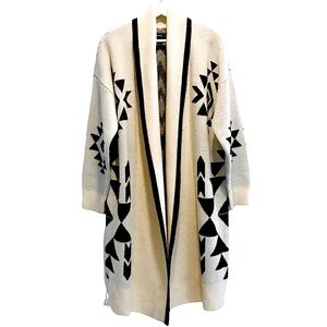 Blank NYC Cardigan Duster Long Sweater Western/ Native American Design